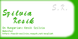 szilvia kesik business card